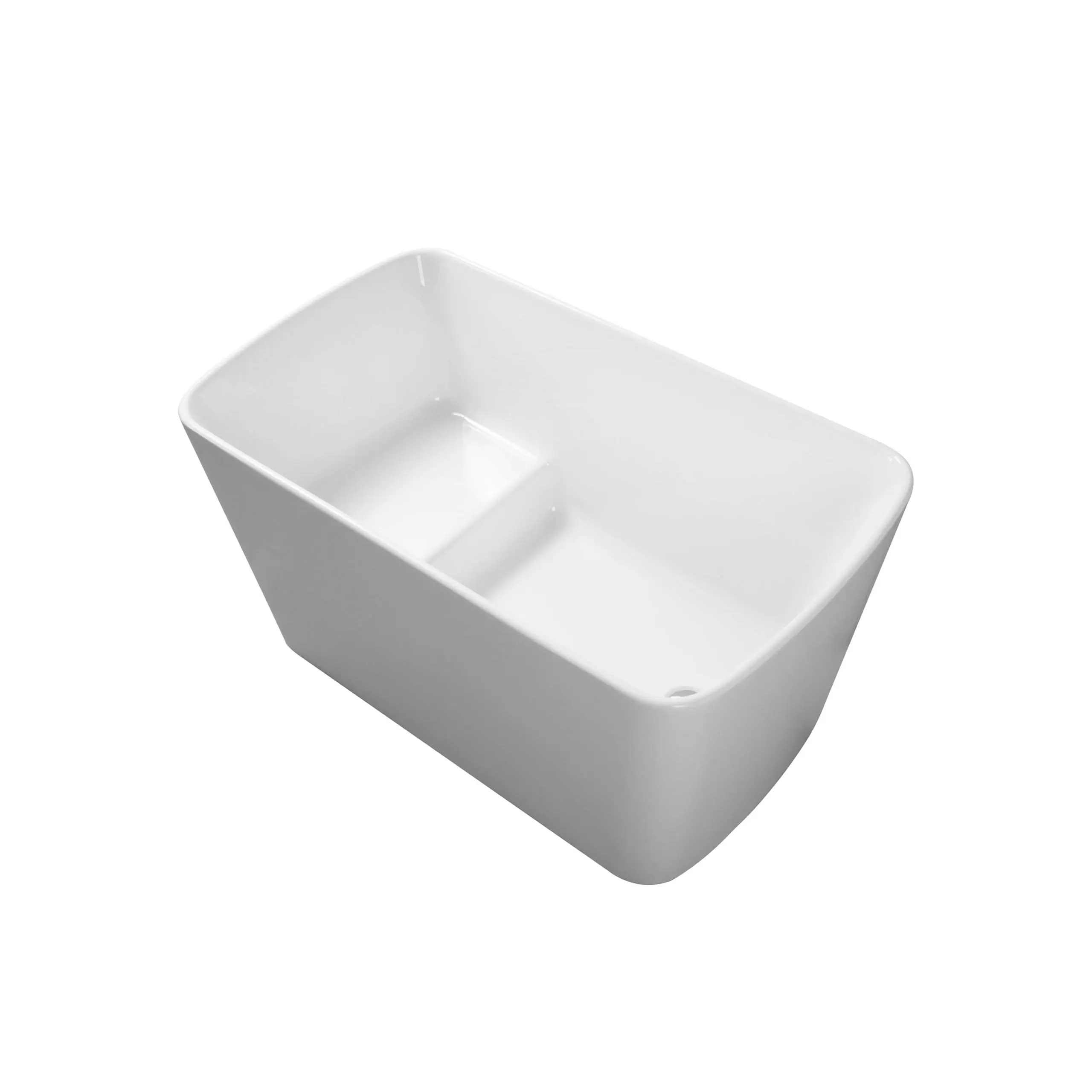 49" Acrylic Freestanding Soaking Bathtub, Deep Ergonomic Design – All-White or Black Exterior + White Interior