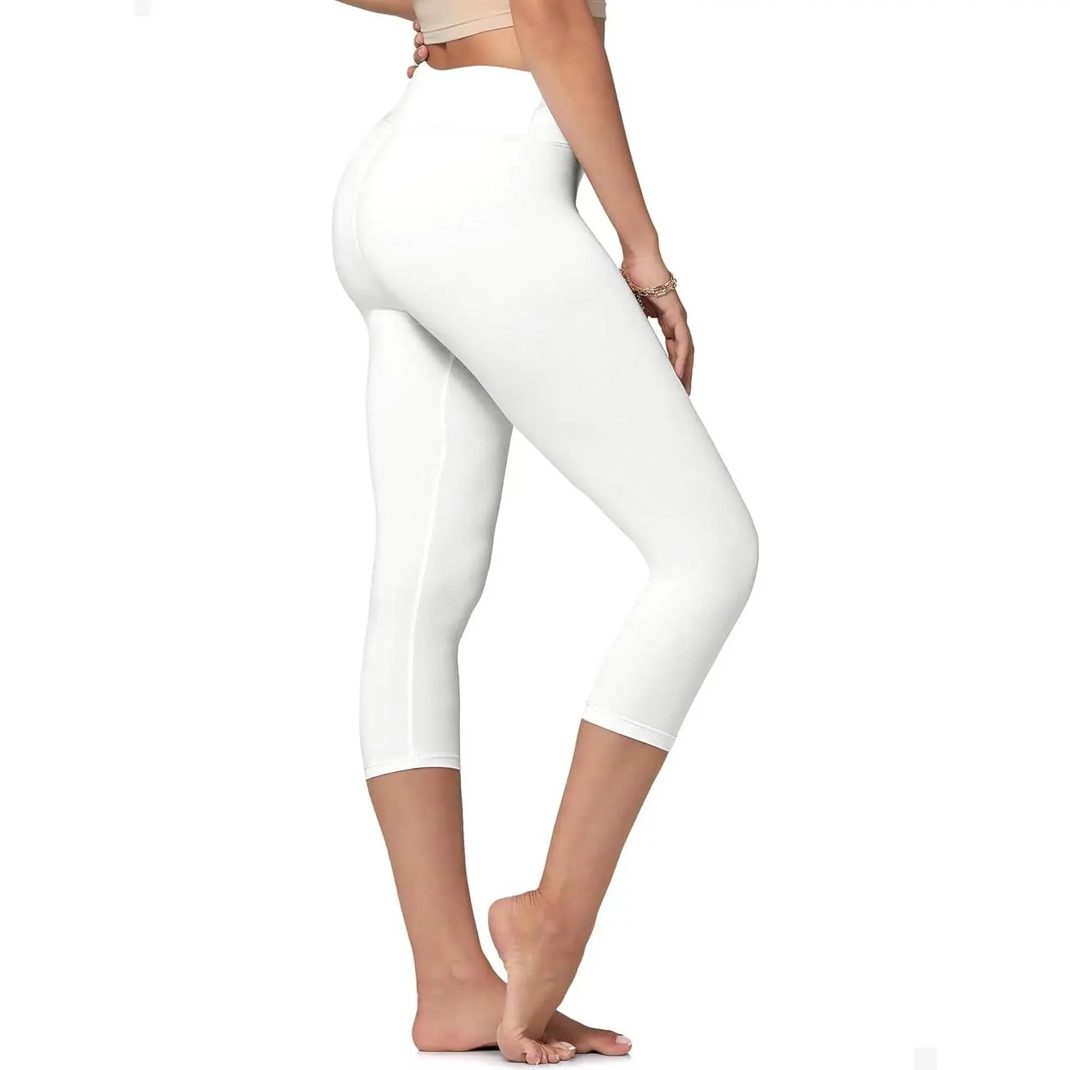 High Waisted Ultra Soft Leggings for Women - Full Length, Capri Length and Biker Shorts - Available in Plus Size