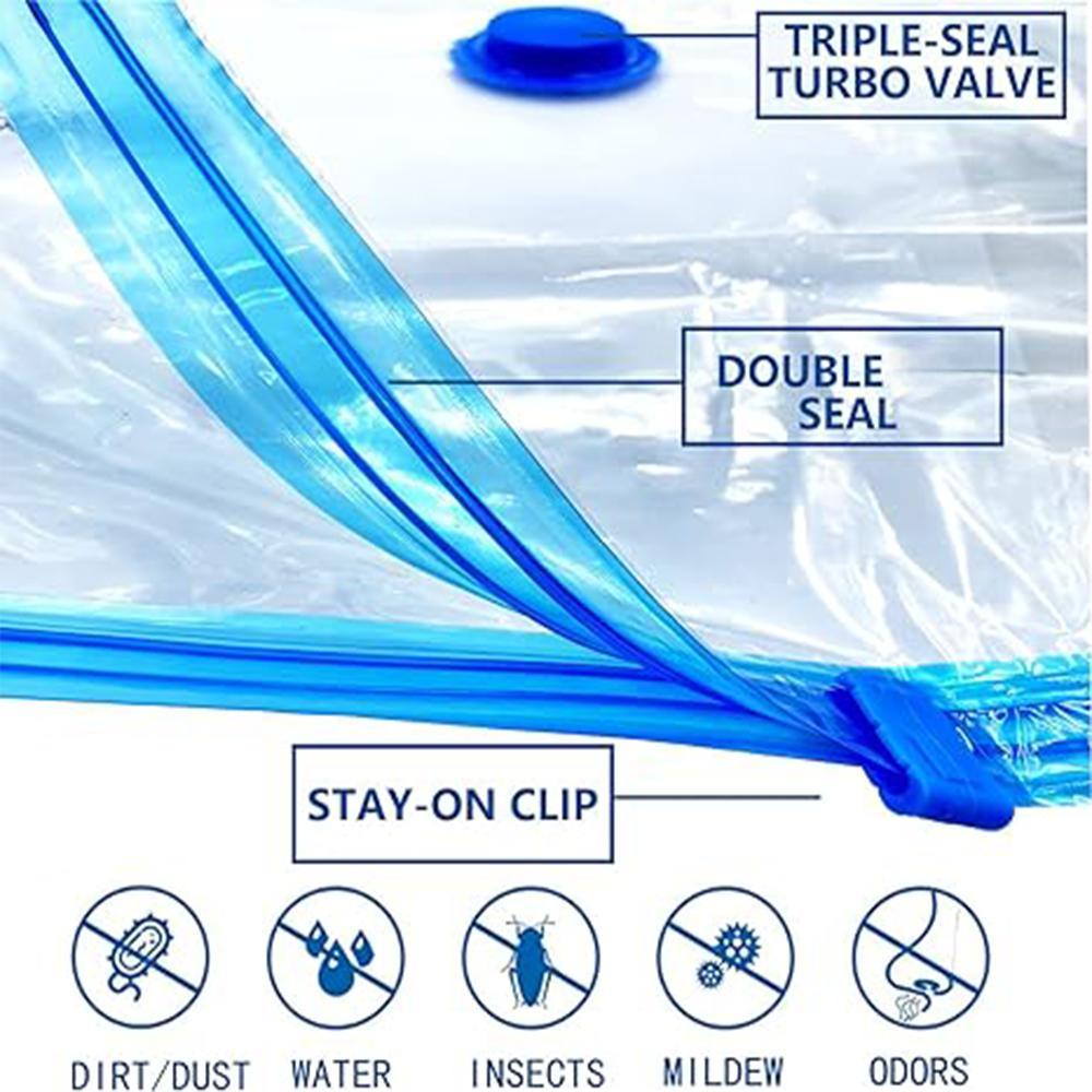 Summer Vacuum Storage Bag with Electric Pump, 10pcs Multi Size Vacuum Clothes Storage Bag & 1 Count Pump, Dustproof Organizer Storage Bag, Reusable Waterproof Space Saving Storage Bag, Space Saver Compression