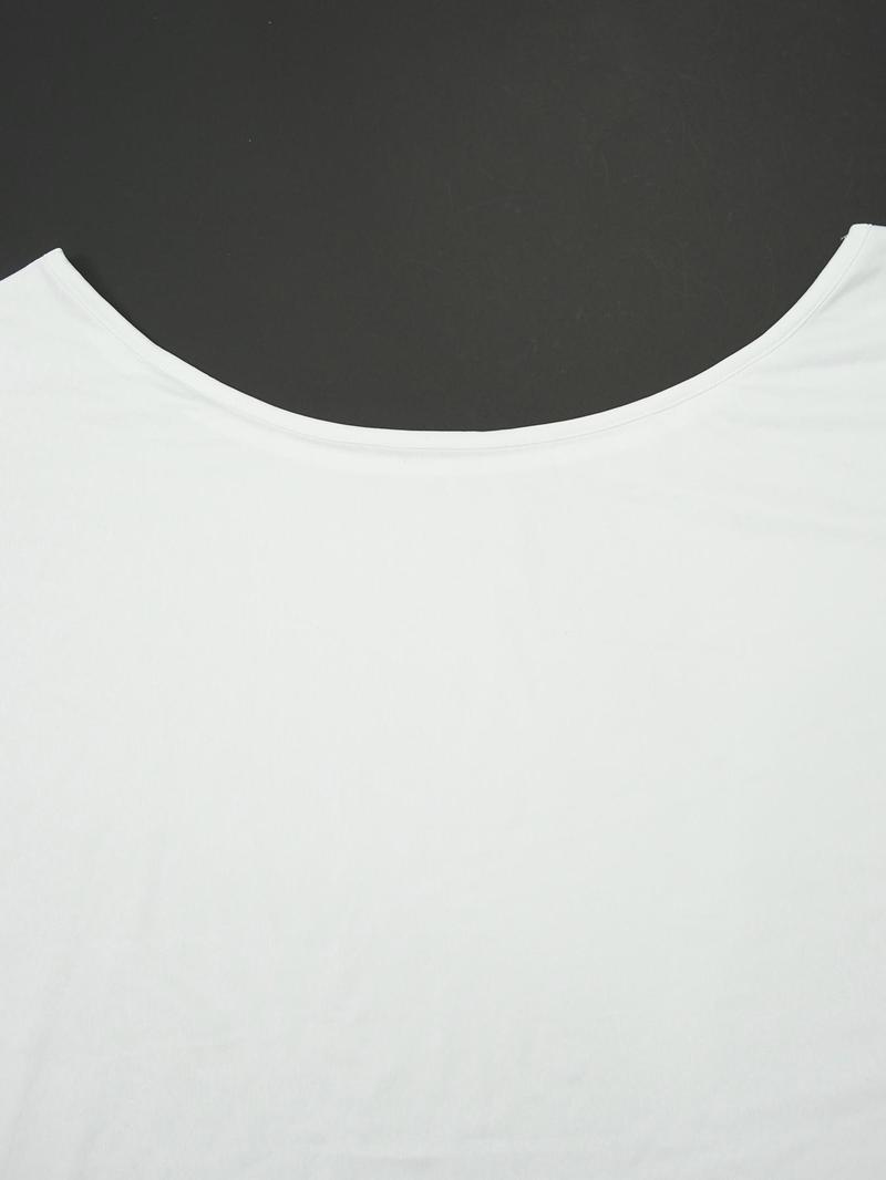 Women's Solid Color Tee, Casual Half Sleeve T-Shirt for Daily Wear, Ladies Clothes for All Seasons