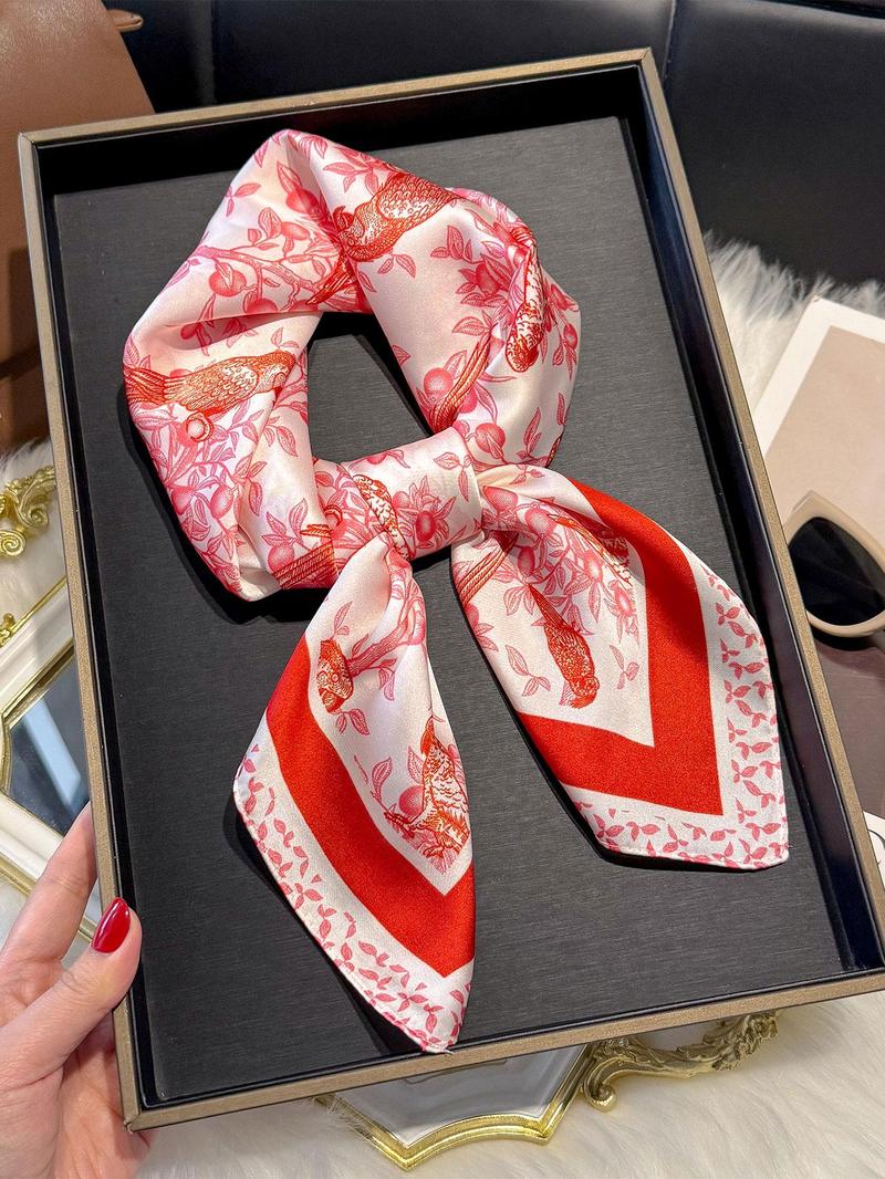 Women's Ditsy Floral Print Square Scarf, Casual Soft Comfortable Shawl for Daily Wear, Fashion Accessories for Women & Girls