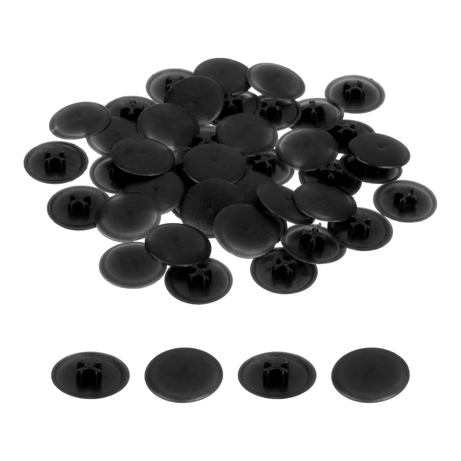 40 count Screw Cap Covers, 17mm  Plastic Screw Decorative Caps for Phillips Cam Lock Nuts Self-Tapping Screws, Black