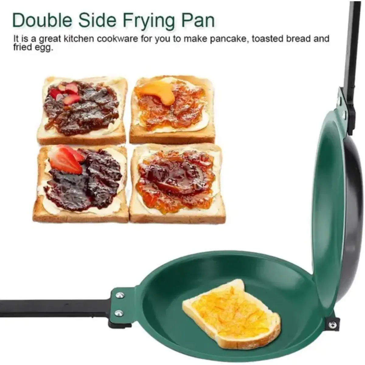 Double-sided nonstick skillet - Perfect for making pancakes, omelets, and bacon, ideal for both kitchen and outdoor cooking,An excellent gift choice for home and New Year, Flat Skillet