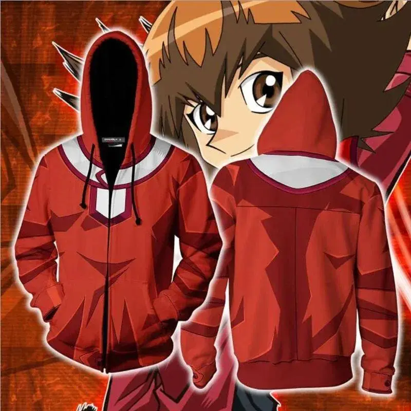 2025 AAA Yu-Gi-Oh! Duel Monsters Unisex 3D Zip-Up Hoodie Sweatshirt - Yugi Muto, Atem, Seto Kaiba, Jaden Yuki Cosplay Costume, S, XXL, 4XL, Acrylic, Anime Events, Hoodie/Jumper, Linen, Nylon, Long Sleeve, Zipper, Tops, Character Art