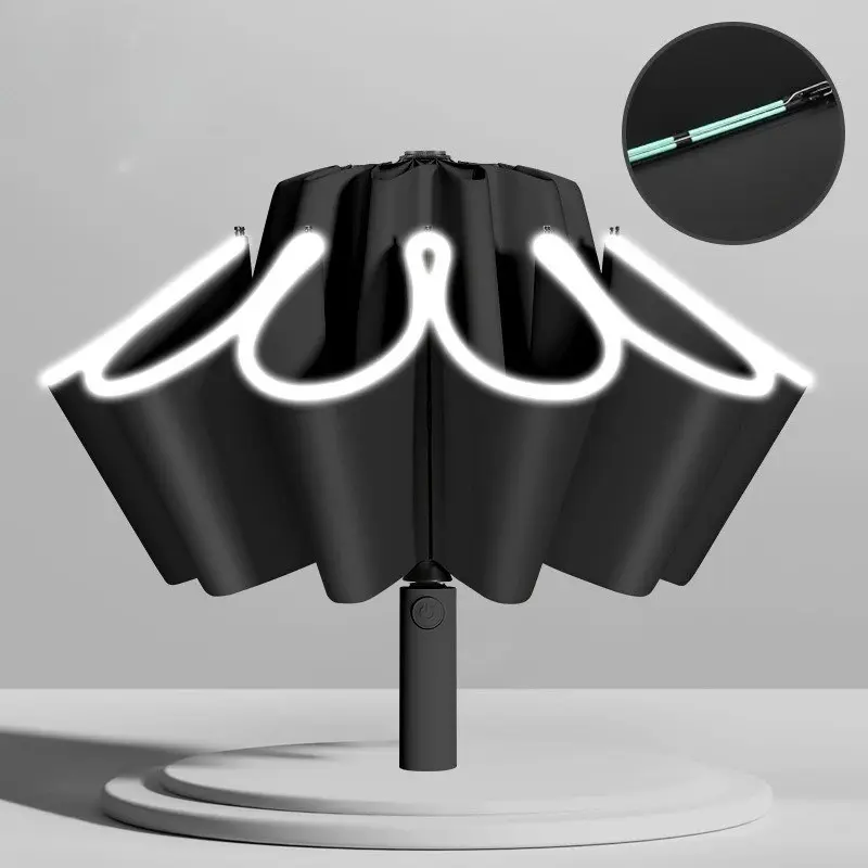 Large Automatic Reverse Umbrella, Unisex, Windproof Foldable, Sunshade Rain Protection, Extra Large Coated Canopy, Perfect for All Seasons