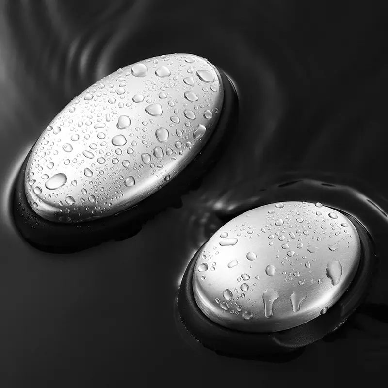 304 stainless steel oval metal deodorizing soap for removing odors like garlic and fishy smells, kitchen gadget