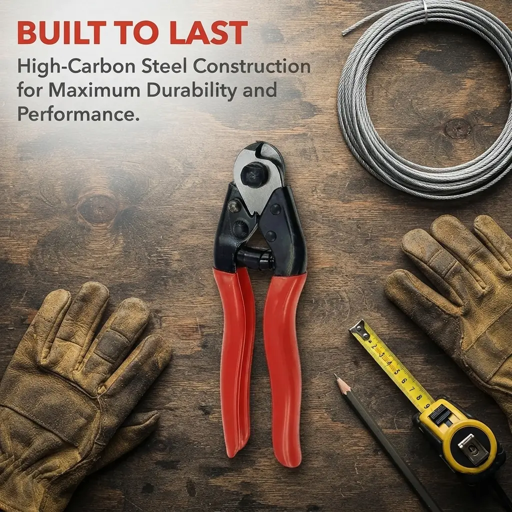 Heavy Duty Cable & Wire Rope Cutter, Stainless Steel Cutter Works Up to 5/32", For Aircraft Cable, Decking, Railing, Fencing, Bike Brake Lines & DIY Projects#DIYTools#HardwareEssentials