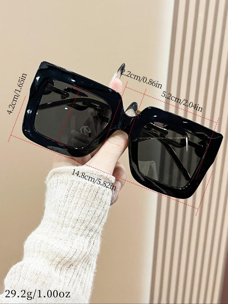 Unisex Simple Style Square Frame Tinted Lens Sunglasses, Trendy Casual Sunglasses for Everyday Use, Fashion Accessories for Outdoor Activities