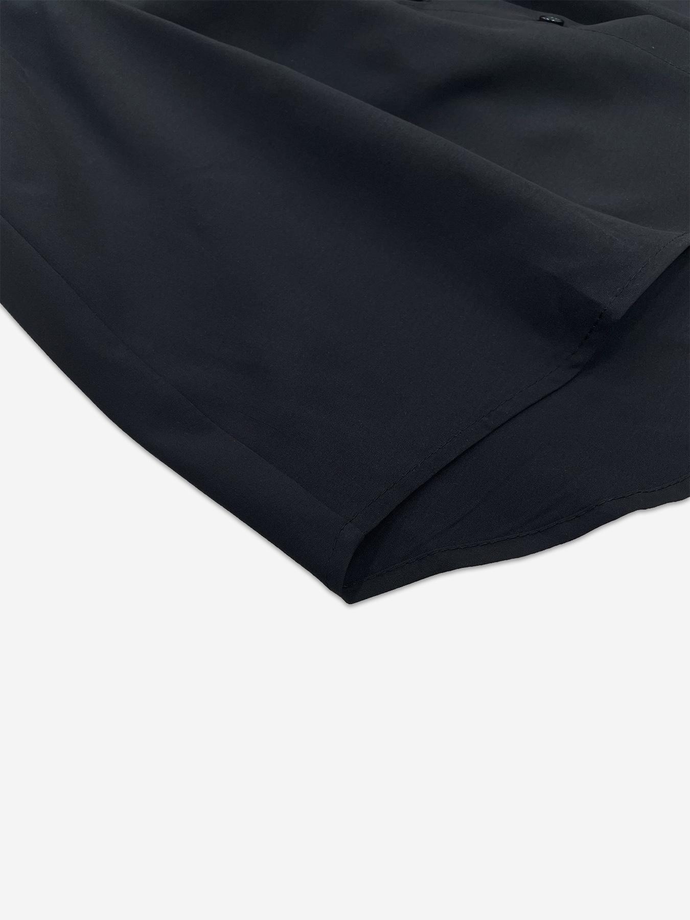 Solid Color Button-Up Woven Fit Mini Dress with Asymmetrical Hem, Elastic Ruffled Waist Design for Casual and Party Wear, Trending Tiktok Style for Teen Girls, Womenswear