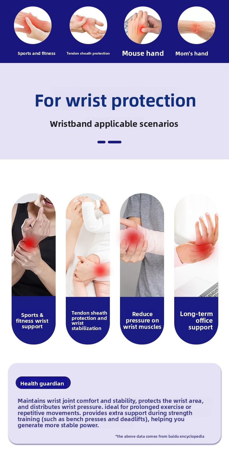 Wrap the pressurized strap, sports wrist guard, comfortable, breathable, sweat-absorbing, strength lift, fitness training, protective wrist guard cover. basketball accessories Warm Compression Knee Protection