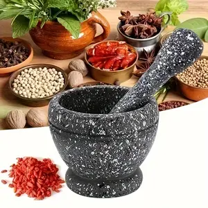 Multipurpose Manual Garlic Press Crusher Grinder Mortar Pestle Set for Herbs and Spices for restaurant