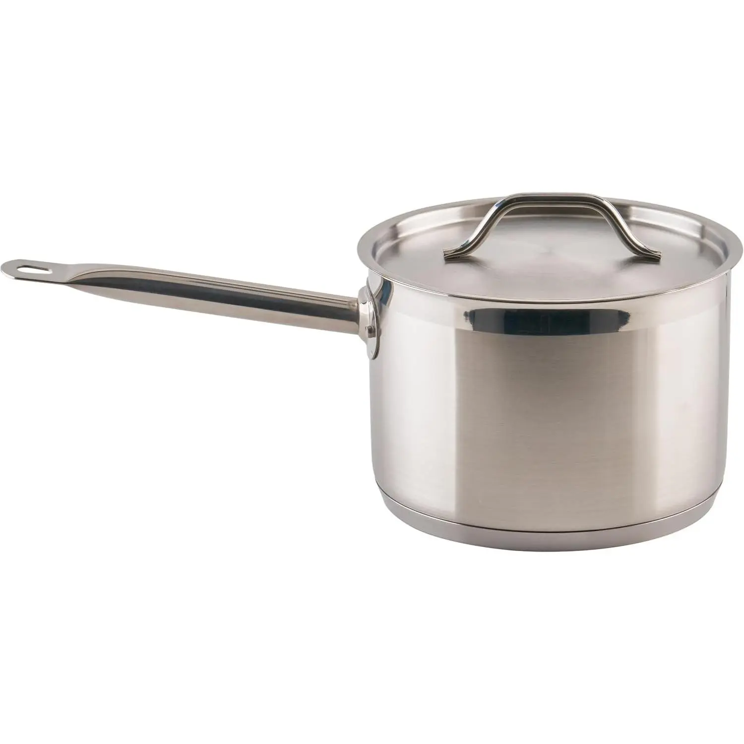 4 1/2 qt Heavy-Duty 4.5 qt Stainless Steel Sauce Pan with Cover | Even heat distribution, Secure riveted handle, Great for Cooking, Food Preparation and Restaurant Kitchens