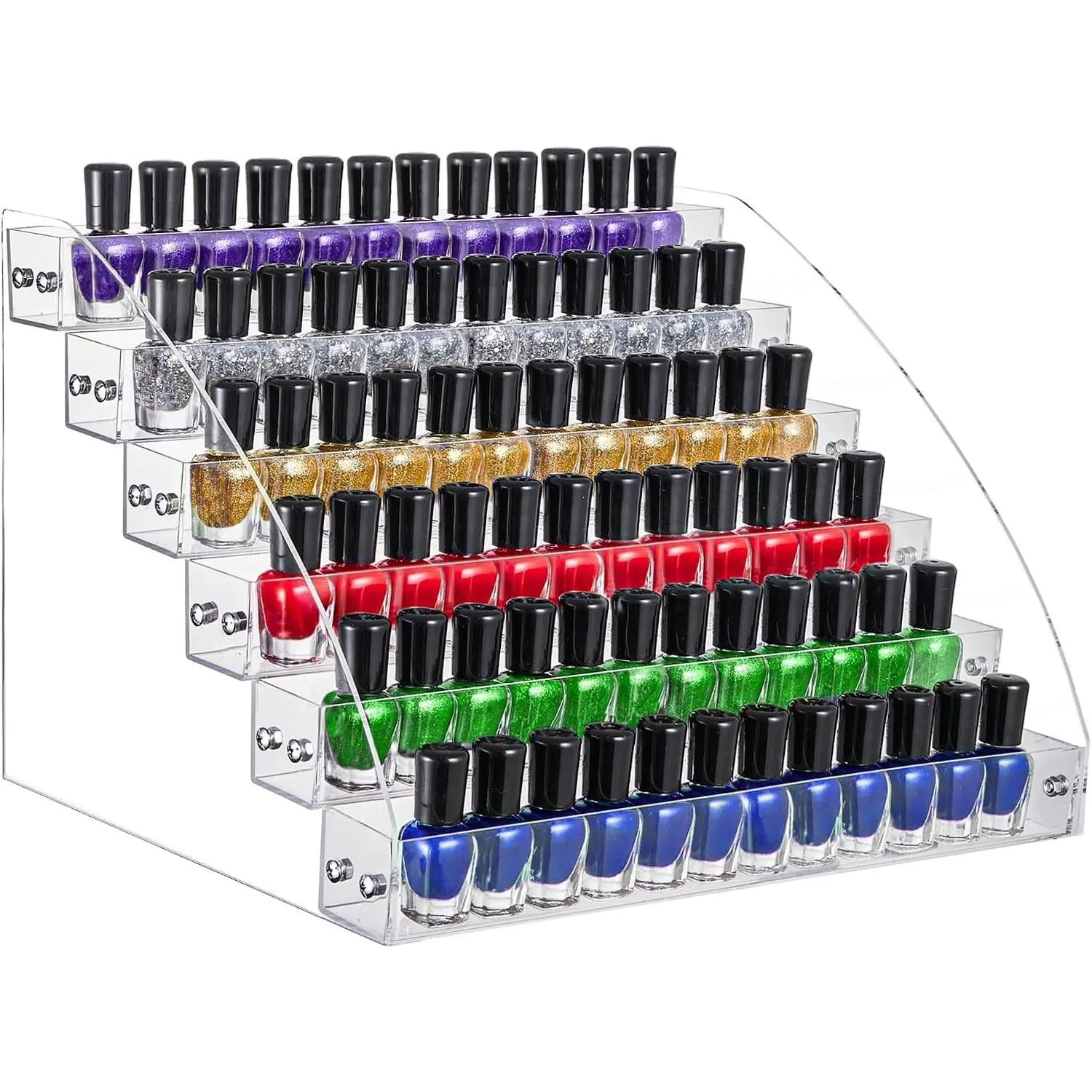 Nail Polish Organizer, Acrylic Paint Display for table 6 Tier | Durable acrylic rack, easy install, versatile storage for polish, paint, oils, glasses, and ink.Fits 1-2oz bottles