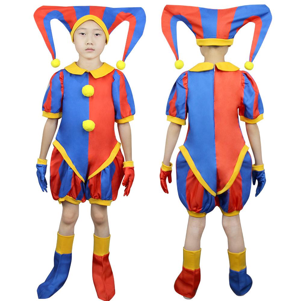 Magical Digital Circus Cosplay Costume Pomni Jumpsuit Halloween Clown Outfit