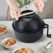 MIUVA Ramen Bowls Set with Microwave Soup Bowl Ramen Cooker BPA-Free Dishwasher Safe Includes Chopsticks Spoon Eco-Friendly PP Materials Quick Convenient Tableware Sets Thanksgiving tableware Value Pack Christmas Gift Set Stock Up  Filter Cover