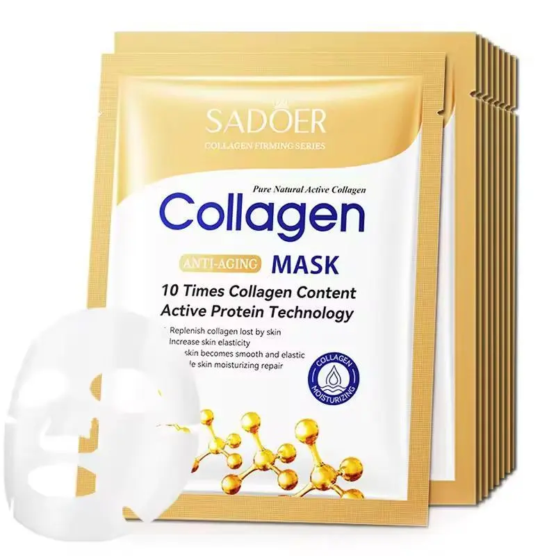 Collagen Sheet Masks 10-Pack, Hydrating Korean Beauty Face Mask and Moisturizer for Normal or Tired Skin, Hydrate, Multi-Pack, Radiant Skin, Korean Face Masks