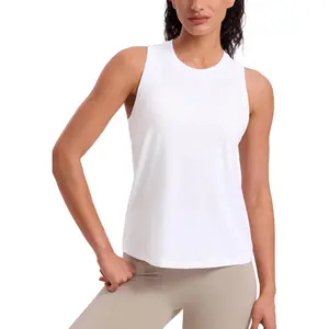 Quick Dry Racerback Tank Tops  Women Hip Length - Workout Athletic Running Gym Sleeveless Shirts Crewneck