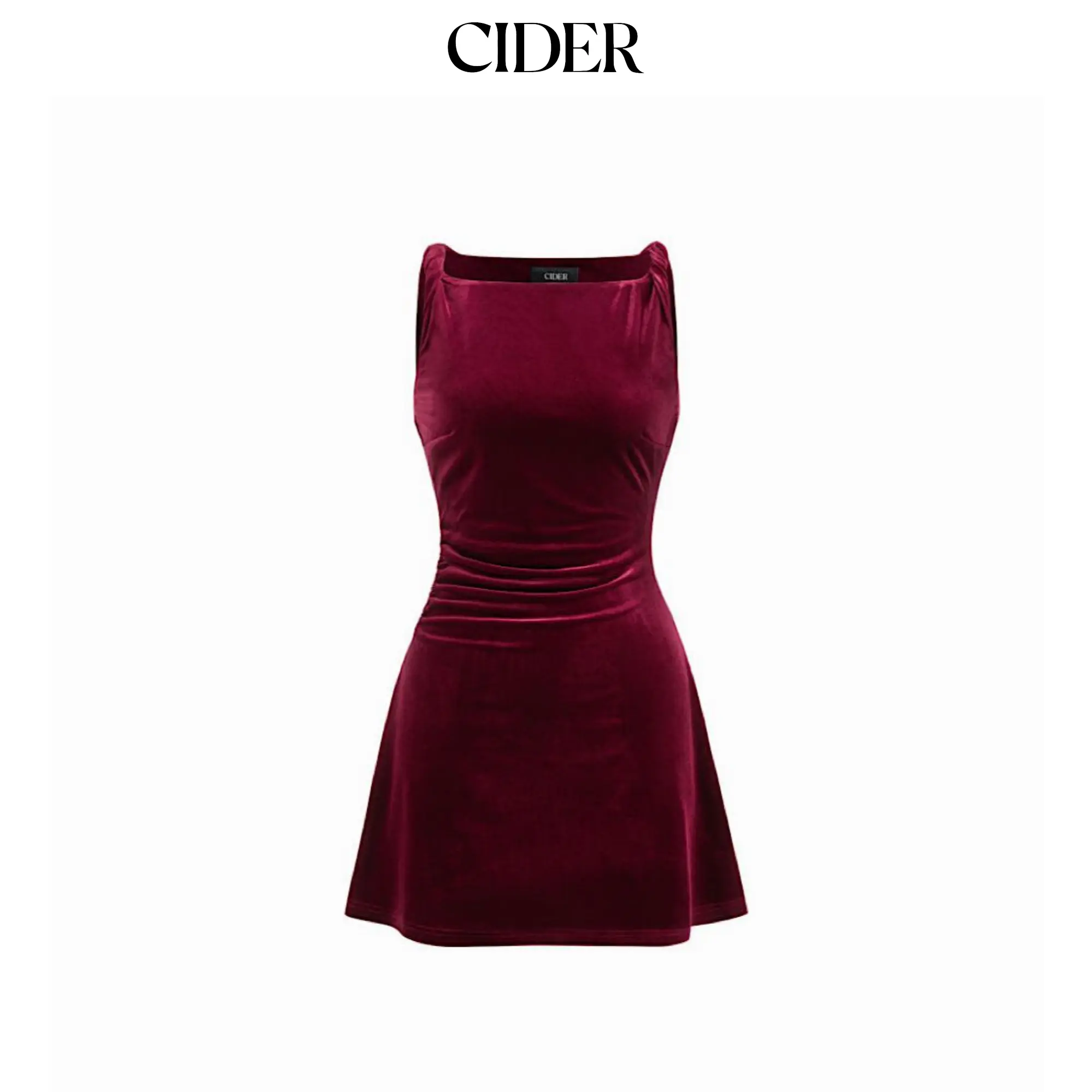 Cider Velvet Boat Neck Ruched Mini Dress [LIVE ONLY] SummerFinds