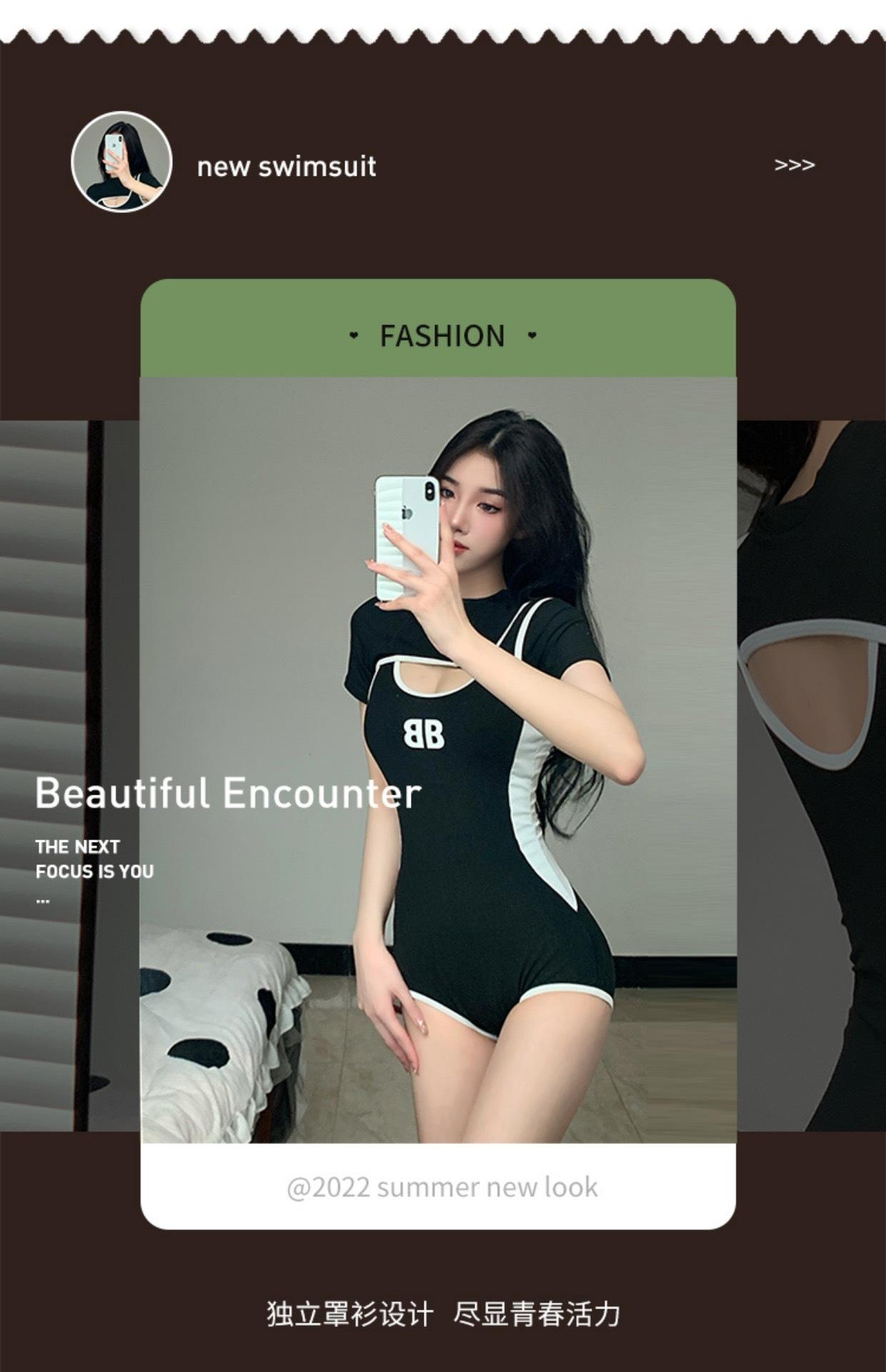 Women's One-Piece Swimsuit 2026 New Fashion Sexy Swimwear Conservative Professional Sports Swimwear Wholesale