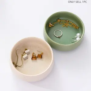 1pc; Ceramic jewelry storage tray Jewelry storage tray Ring and earring storage tray Multi-functional household small plate Small dishes; Snack plate Sauce dish Jewelry Holder Organizer