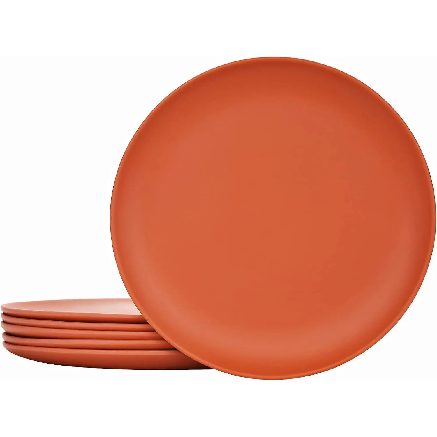 10" Plate Set, 6- Melamine Round Dinner Plates, Unbreakable Weighty Serving Dishes for , Outdoor Party, Restaurants, Orange