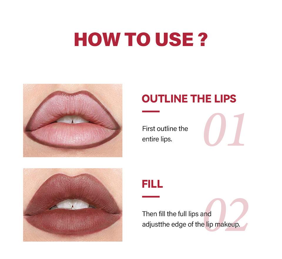 4Pcs Sculpting Matte Velvet Lip Liner Set,Smooth Creamy Texture,Waterproof And High Pigmented For Girls Daily Application Lip Makeup(1+2+3+4)