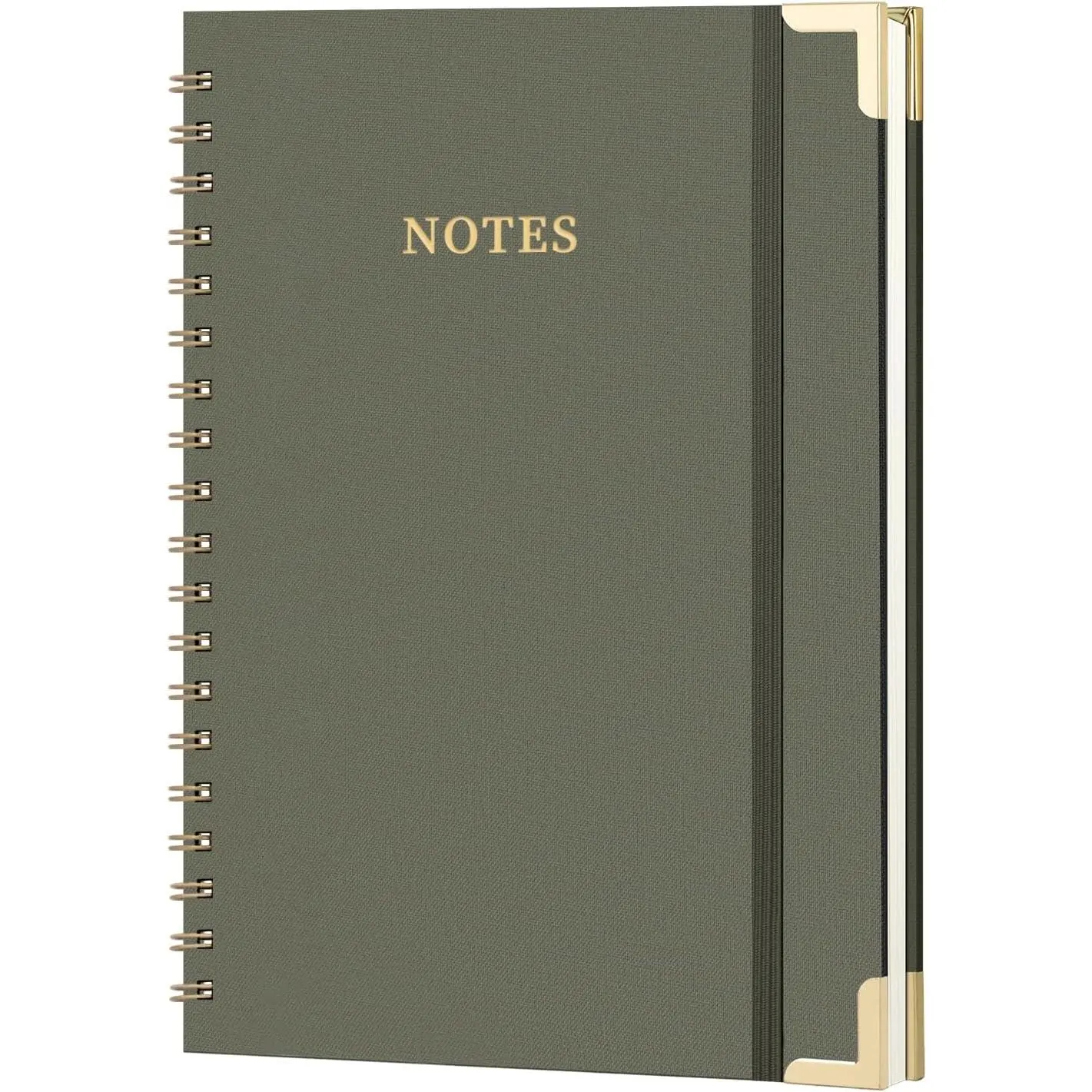 B5 Spiral Notebook Journal, (6.9×9.8'' ) 100 Pages 50 Sheets Linen Hardcover College Ruled Journaling For Work & Note Taking Thick Spiral Journal For Writing Daily Journal For Women & Men -Green