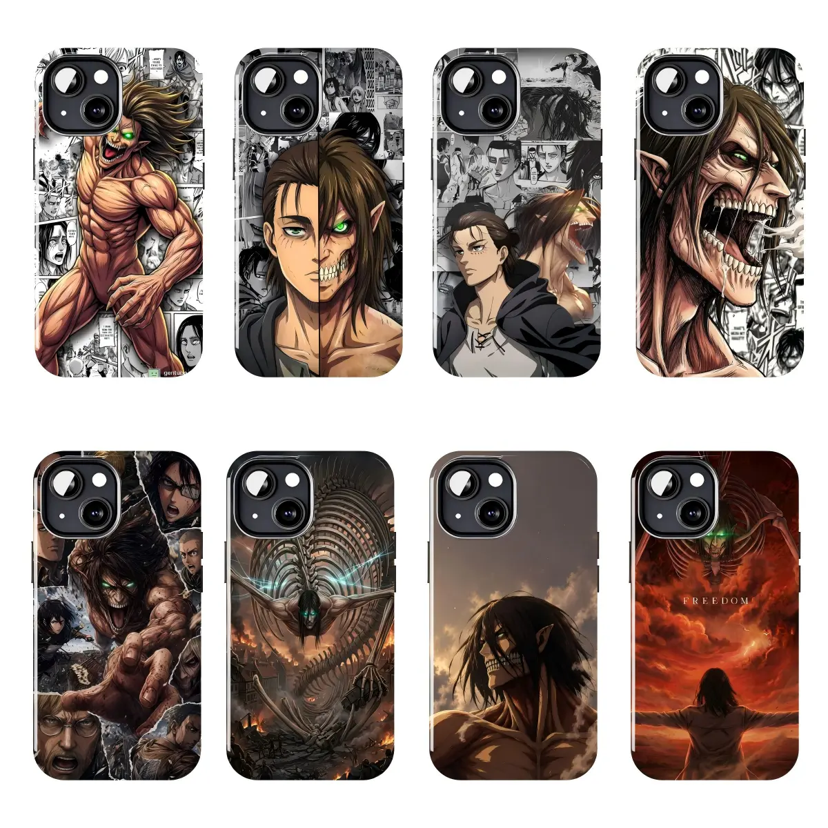 Attack on Titan Titan Eren Yeager Anime Phone Case Compatible with iPhone 11–17 Pro Max/Plus Series and Samsung Galaxy S23–S25 Series