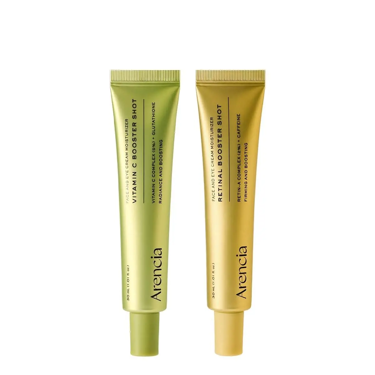 Arencia Booster Shot Skin Renewal Duo - Vitamin C & Retinal for Day And Night Brightening, Pore Minimizing, Moisturizing, and Fades Dark Spots |   1.01 fl oz + 1.01 fl oz