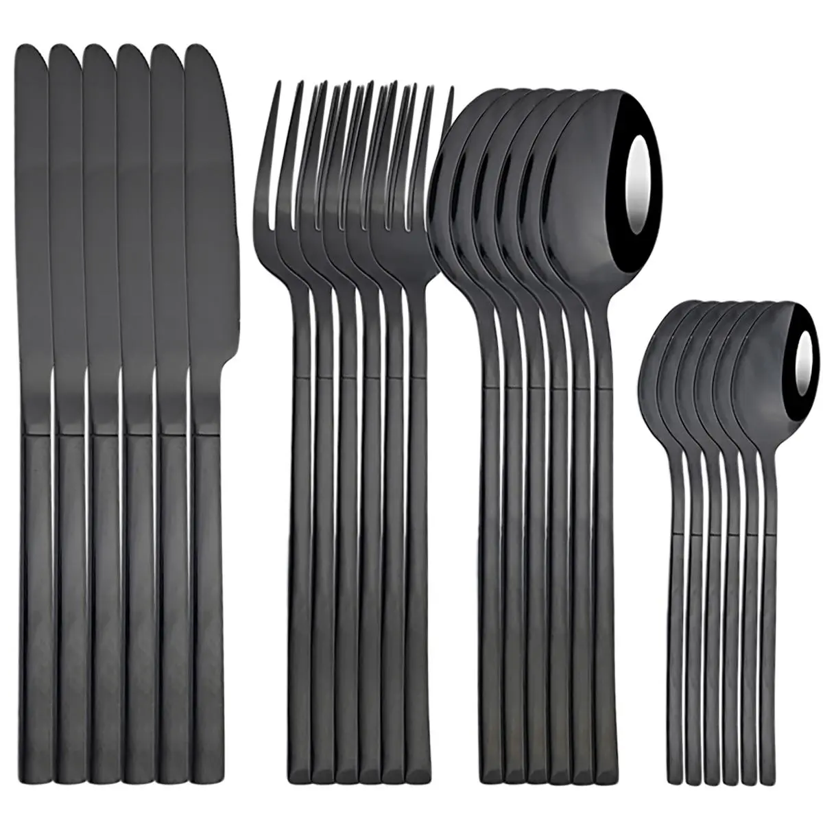 24-Piece Stainless Steel Cutlery Set with Knives, Forks and Spoons, Tableware Set for Home Kitchens and Dining Rooms