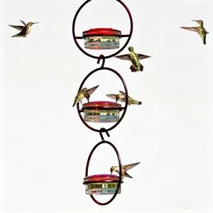 2026 New Model: 3-Piece Hanging Hummingbird Feeder Set — Leak-Proof Transparent Bird Feeder (with Perch), Ideal for Backyard Garden Decoration