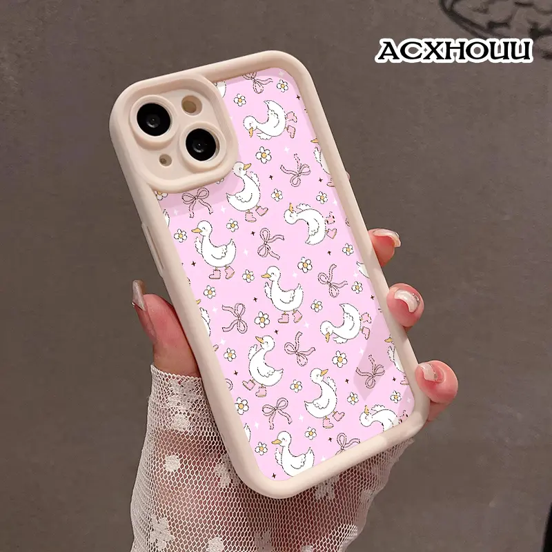 Daisy Duck Aesthetic Sparkle Pastel Soft Protective Casing - Anti-Fall, Lightweight Accessory for iPhone 17,16 E Pro Max,15 Plus,14,13,12,11,XS,XR, Fits iPhone 11+ Phone Protector