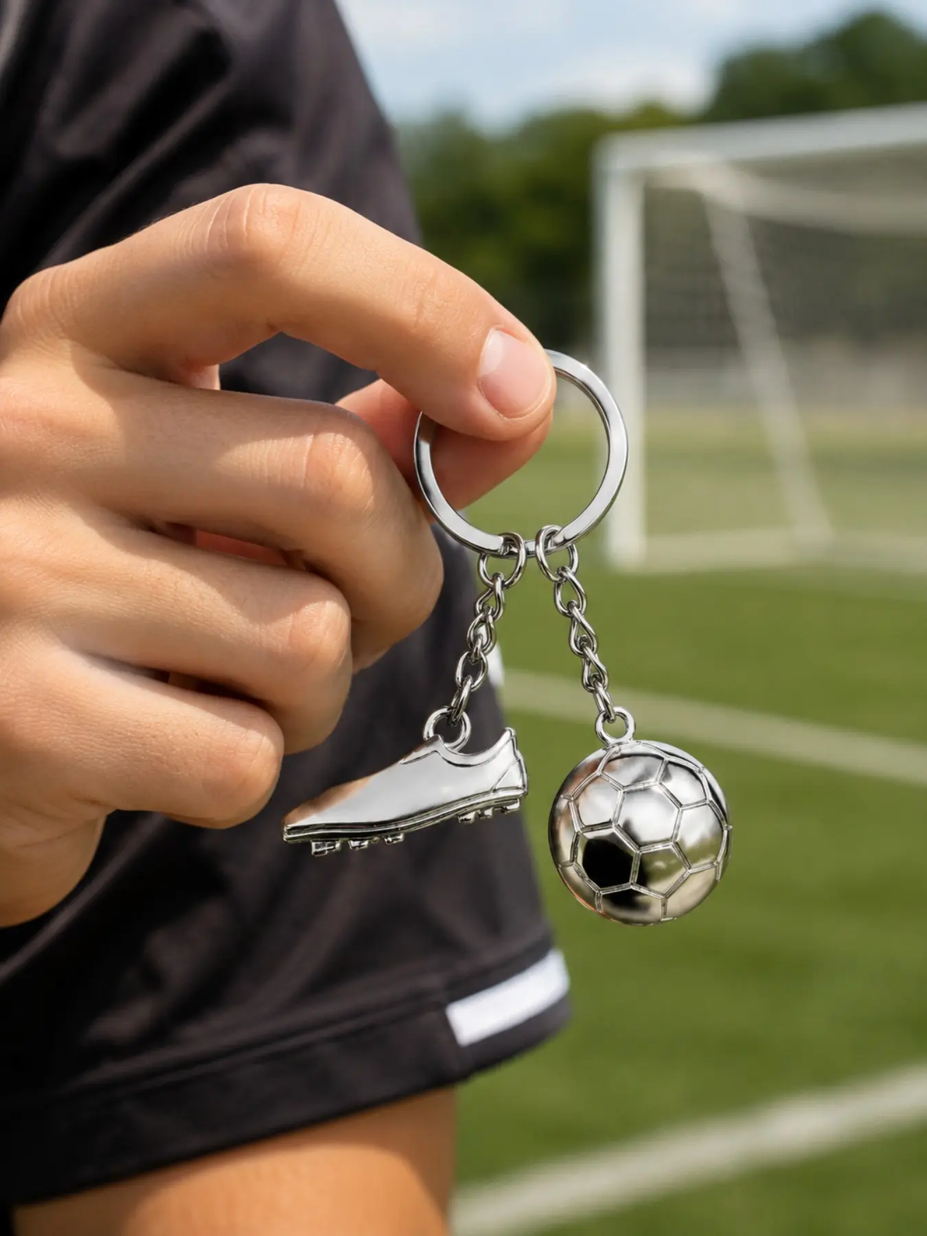 Zinc Alloy Football Key Chain - 1pc Fashion Sports Fan's Keychain or Backpack Pendant Key Accessories - Ideal Gift for Football Lovers