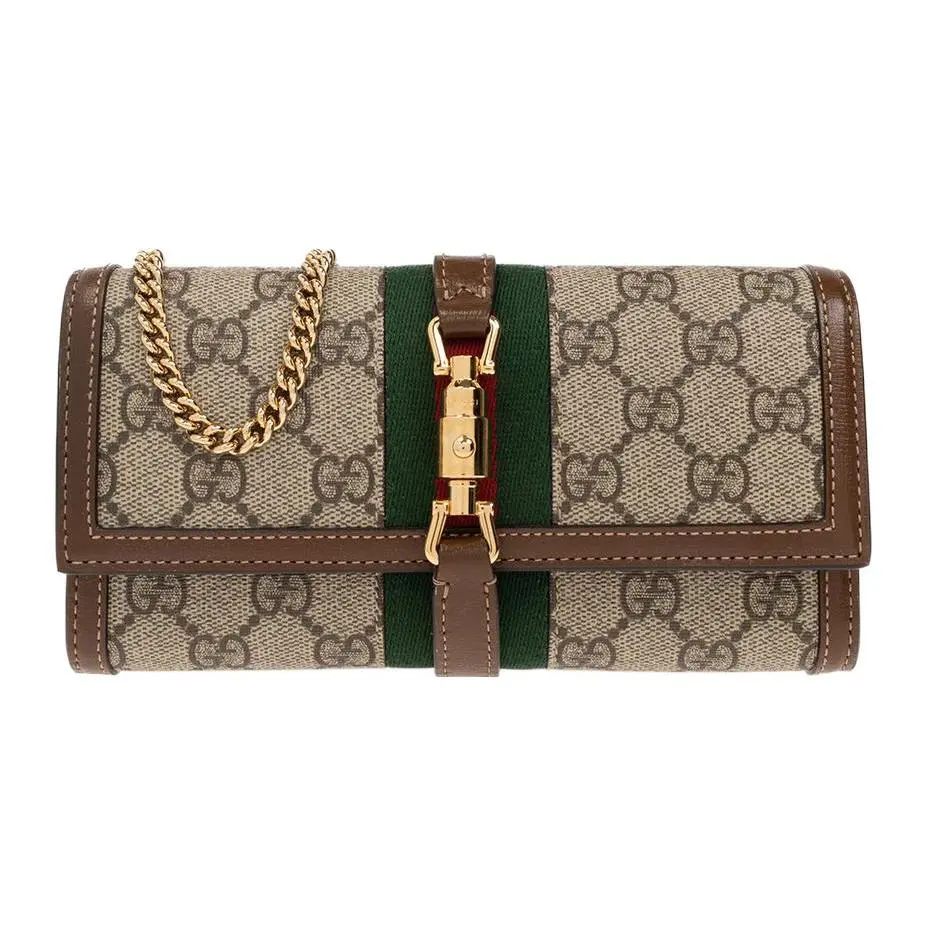 Gucci Jackie 1961 Small Canvas and Leather Crossbody Bag with GG Monogram, Gold-Tone Lock Closure, Multiple Card Slots, for Women, Ebony