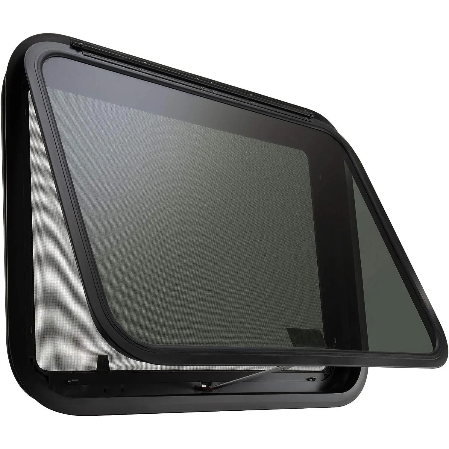 Tempered Glass RV Emergency Exit Window - 30in W x 22in H Rectangular Unit, Aluminum Alloy Trim Kit for 1-3/4in Walls, Manual Opening, 17.2 lbs Max Load, Easy Installation, Weather-Resistant for RVs, Trailers, Pickup Trucks