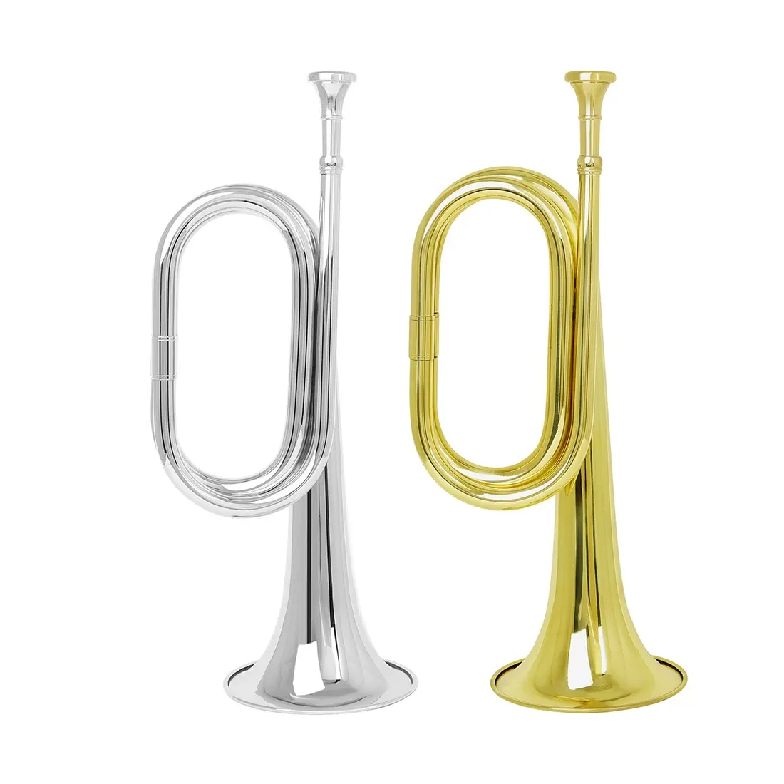 SLADE Red Bugle Spanish Military Bugle C Key, Bell Diameter 11cm, Height 34cm with Mouthpiece Musical Instruments