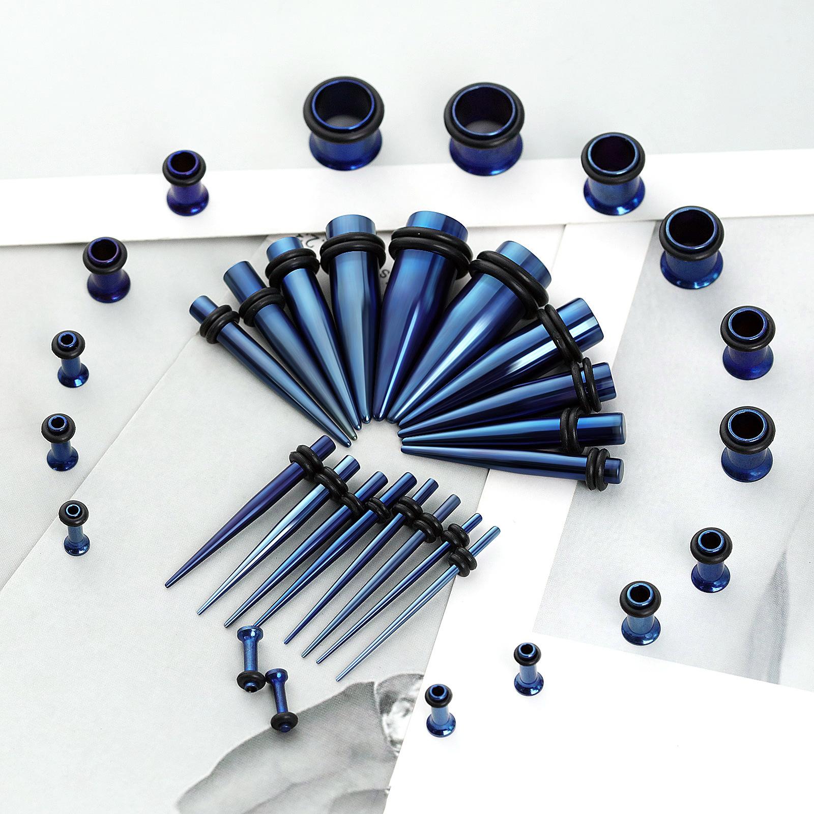 316L Stainless Steel Ear Stretching Kit, 14G-00G Ear Gauges Tapers Set with Ear Tunnels O-Rings, Hypoallergenic Ear Stretching Jewelry for Women Men