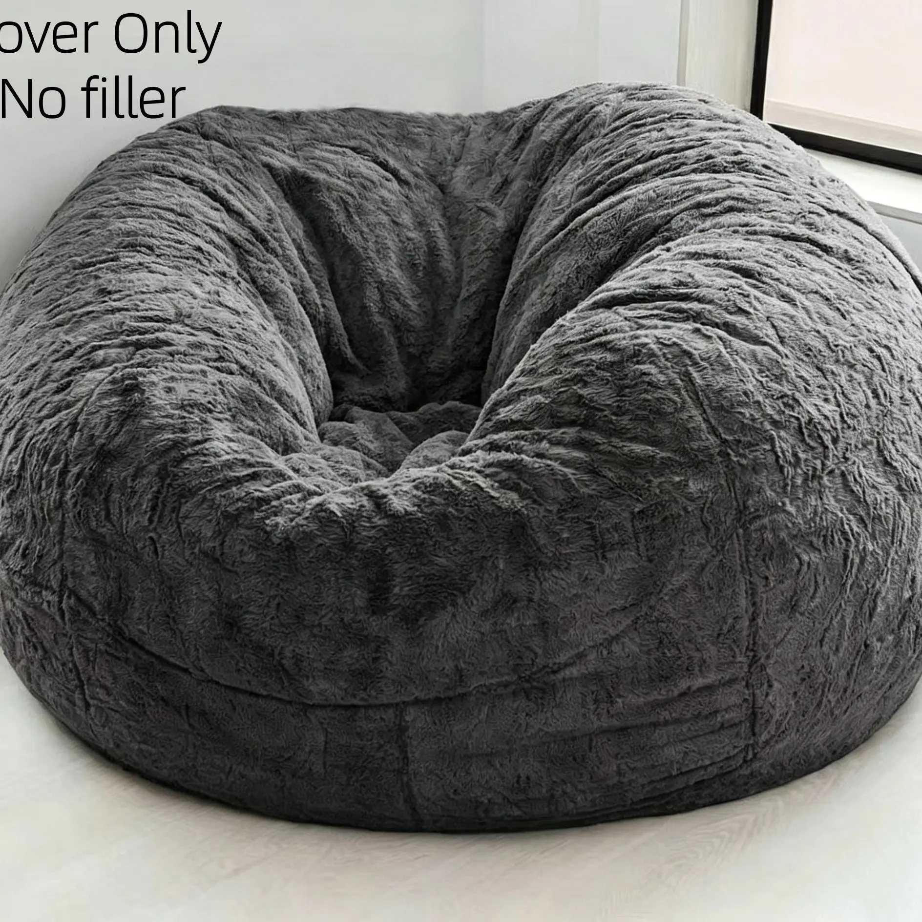 Extra Large Soft Lazy Sofa Bean Bag Cover, Sponge Round Ball Sofa Cover, No Fill Included, Comfortable and Durable, Ideal for Home Use