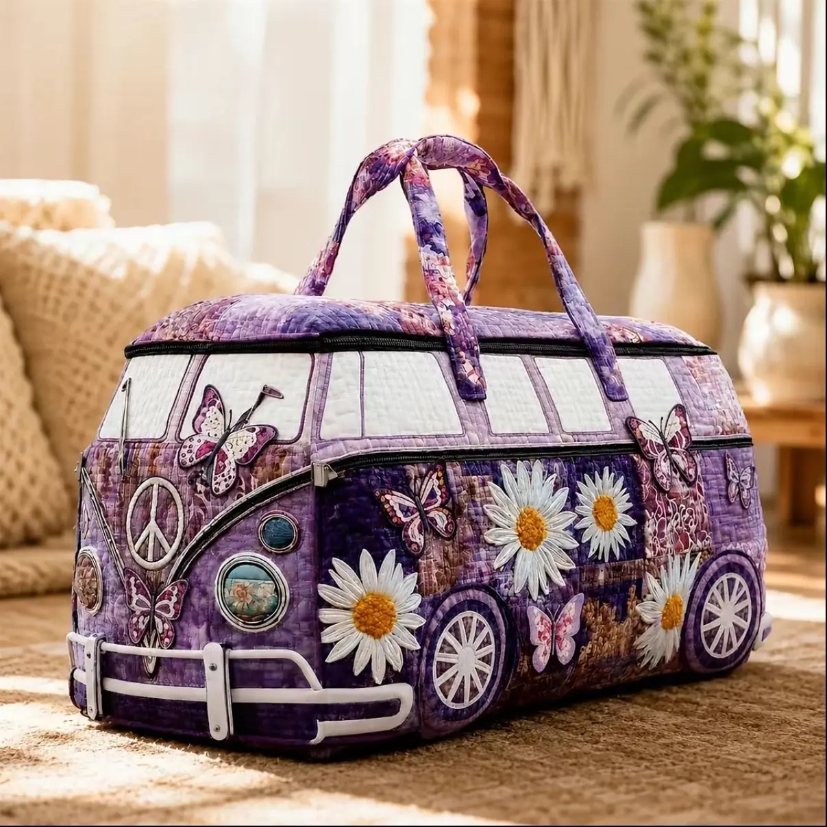 Large Size Quilted Tote Bag, Multifunctional Sports Duffle for Travel and Gym, Stylish Weekender with Zip Closure