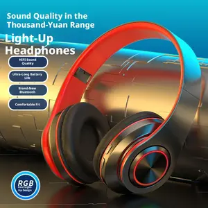 2026 Gamer's main headset! Seven-color breathing lights create a full atmosphere, low latency and high sound quality, comfortable to wear for long periods with ultra-smooth feel! headphone music