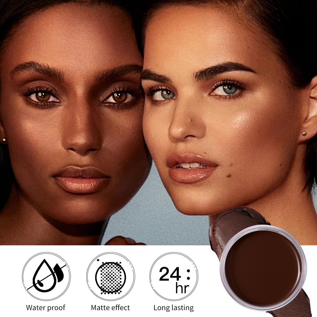 Long Lasting Silky Cream Foundation, 1 Box Full Coverage Flawless Makeup Cream, Moisturizing Waterproof Balm Foundation, Makeup Product for Women & Girls