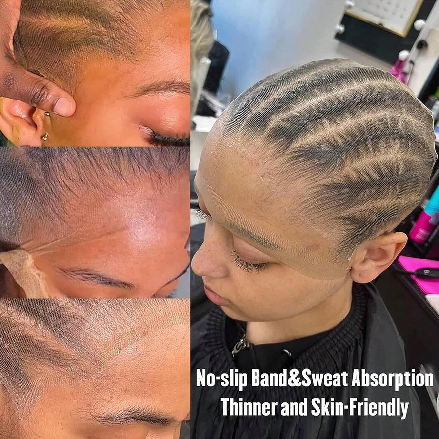 2/12Pcs HD Wig Cap Stocking Wig Caps Invisible Ultra Thin Sheer Breathable Stretchy Adjustable Wig Cap Nylon Transparent Wig Caps for Women Lace Front Wigs
