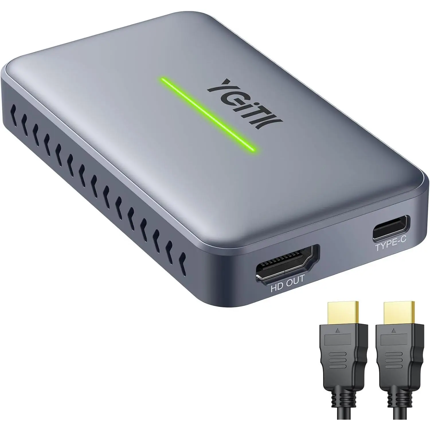 4K HDMI Capture Card, USB 3.0 Game Video Recorder with RGB Indicator | Capture up to 4K30, 1440p60 or 1080p120 with 4K60 loop-out, low latency, mic/line input and plug-and-play setup.