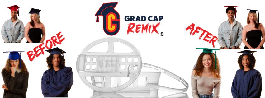 Grad Cap Remix - The ORIGINAL Graduation Cap Headband - Keep Your Natural Hair on Grad Day and Secure Your Cap - Black and Clear Headband Included