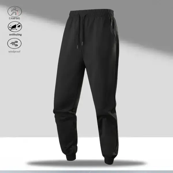 Men's Soft Solid Color Casual Joggers Adjustable Drawstring Waistband, Cuffed Hems, Side Pockets, Elastic Slimline Close Fit Non Denim Multi Sport Pants for Fitness, Running, Father's Day Gift, Slimline Men's Pants