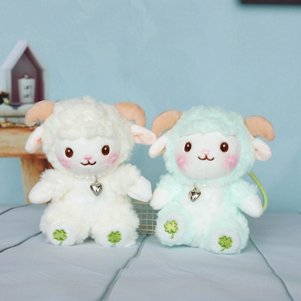 PP Cotton Little Sheep Plush Keychain Fluffy Soft Cartoon Animal Stuffed Doll Comfortable Portable Sheep Plush Keyring