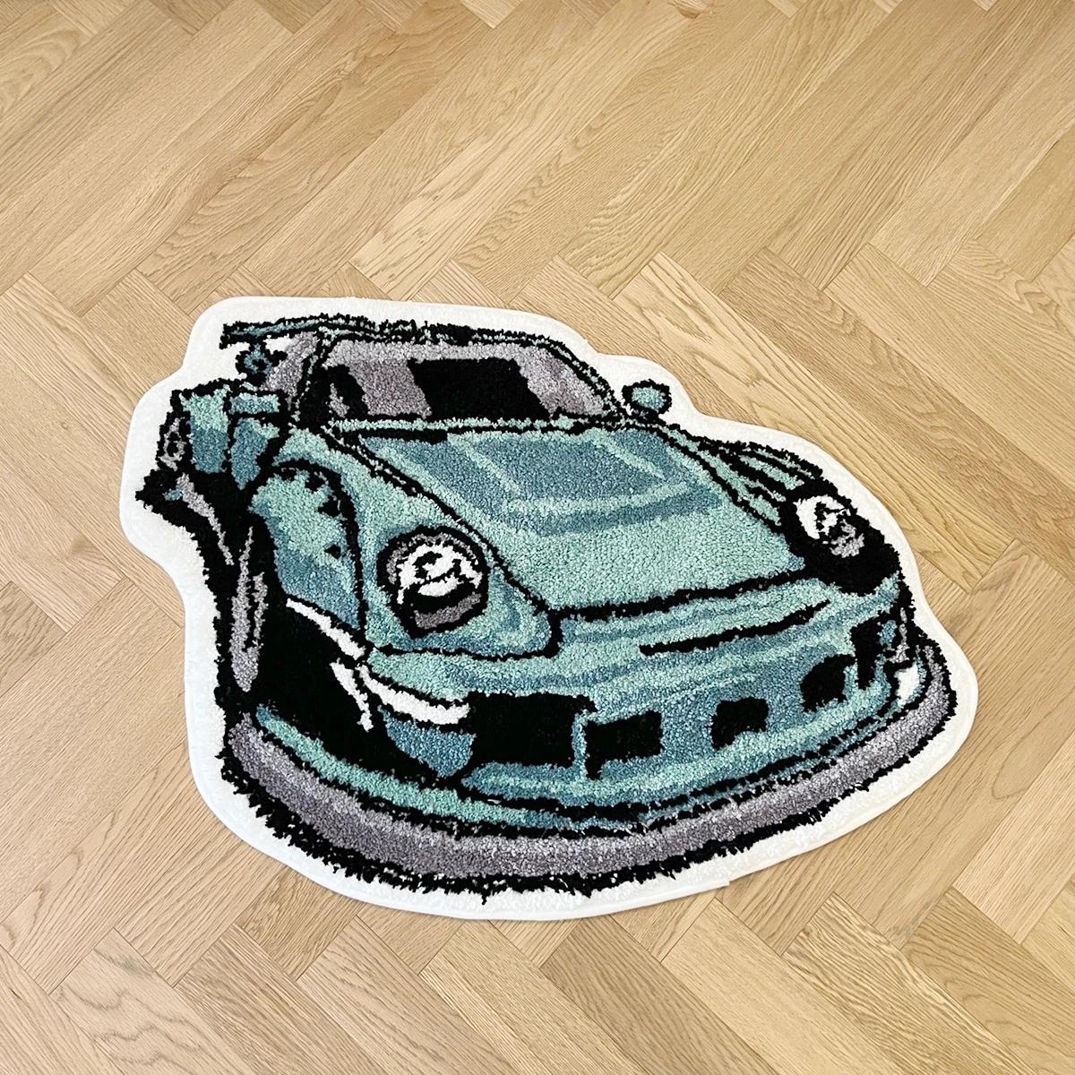 Cartoon Car Shaped Floor Mat, 1 Count Entrance Non-slip Tufting Rug, Fluffy Rug, Shaggy Rug, Decorative Area Rug for Home Living Room Bedroom, Halloween Decor, Durable Area Rugs
