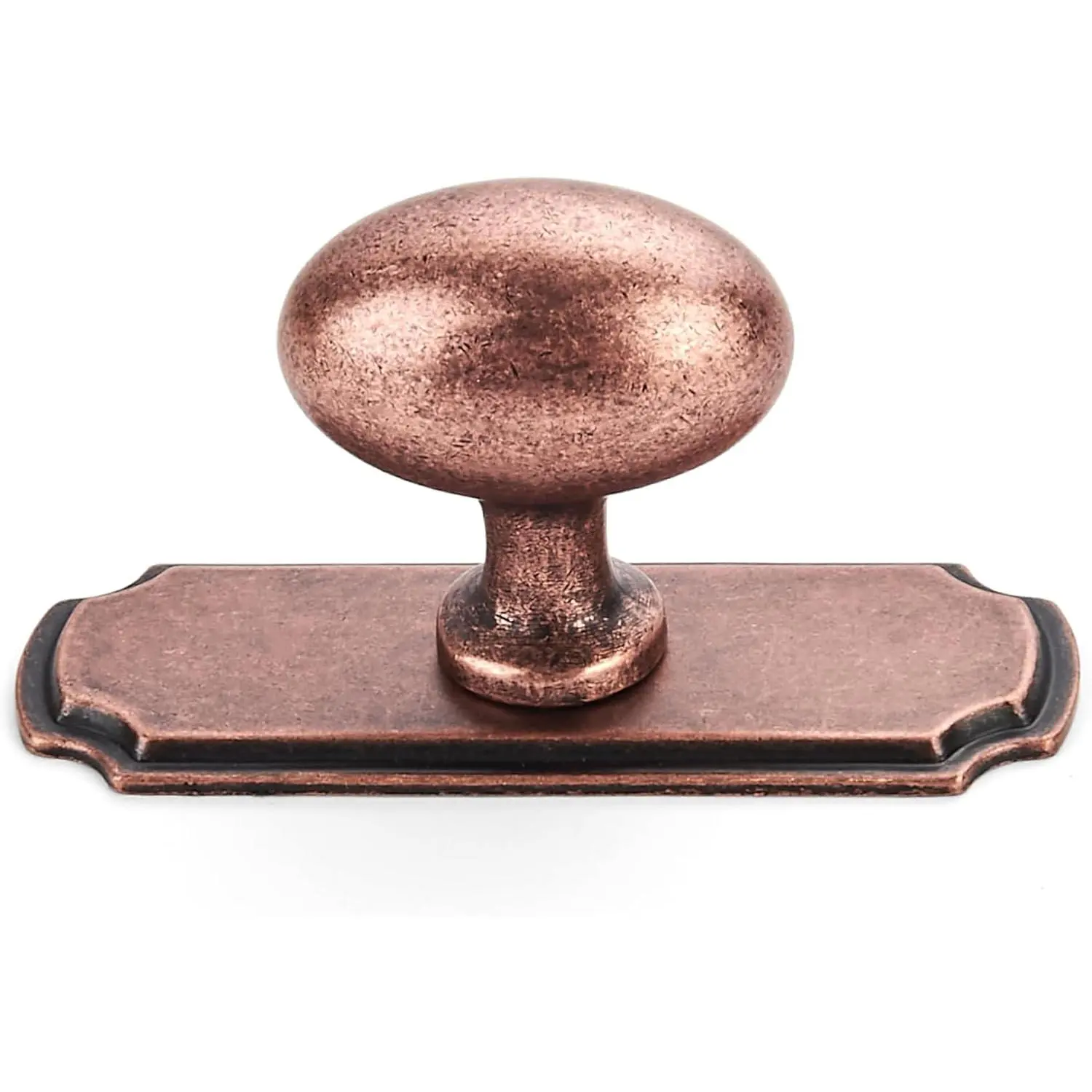 2 Pack Antique Copper Cabinet knobs with blackplate Solid Heavy Duty Bifold Closet Door Knobs with Backplate Hardware for Kitchen Bathroom and Dressing Table