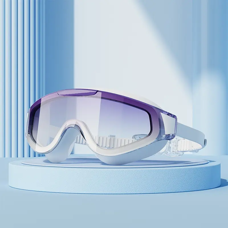 Men's and Women'sGradient Swim Goggles, Oversize Swimming Glasses, Color Shift Swim Goggles, Fashion Swim Goggles, HD Panoramic Swim Goggles, Anti-Fog Swimming Glasses, Trendy Swim Accessories