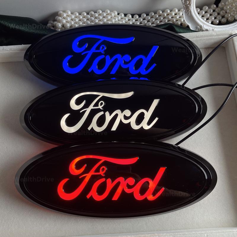 For Ford F150 Raptor Edge Explorer Grille Emblem LED Car Emblem Light Rear Light Car Emblem Car Accessories Car Stuff Truck Accessories Truck Stuff Car Decor Trim Lights